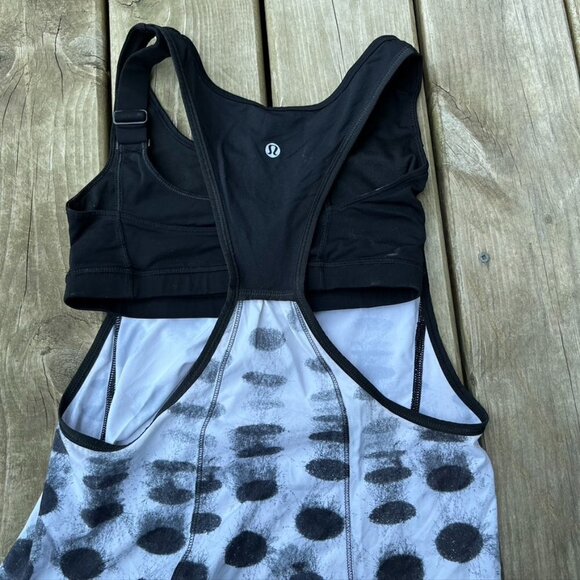 Lululemon Run: For Your Money Tank Seaside Dot White / Black Size 4 - Picture 5 of 8